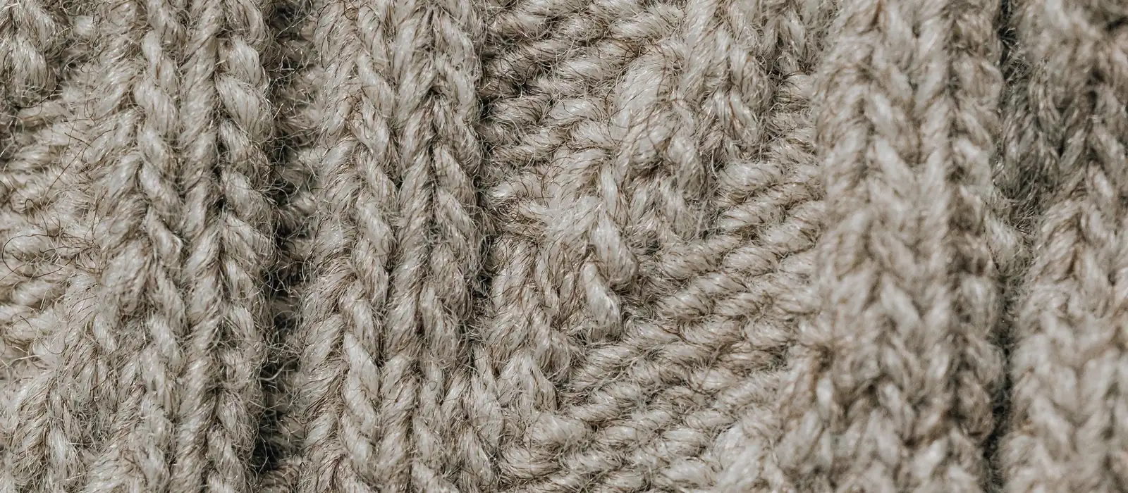 Close-up of cable knit wool